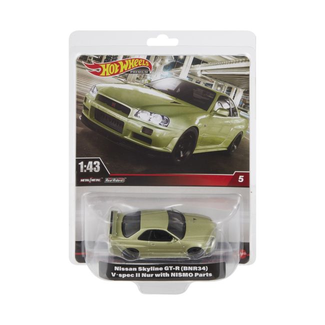 HOT WHEELS PREMIUM REAL RIDERS MASINUTA METALICA NISSAN SKYLINE GT-R SCARA 1:43 VIVMTHMD41_HMD47