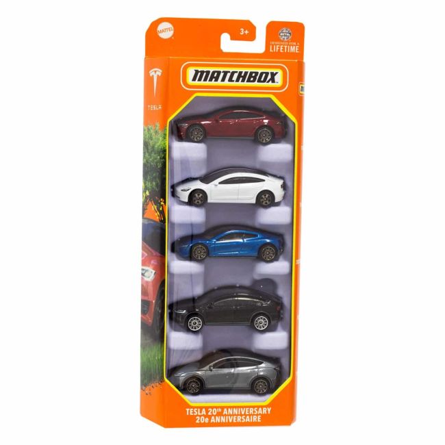 MATCHBOX SET 5 MASINUTE METALICE TESLA 20TH ANNIVERSARY SCARA 1:64 VIVMTC1817_HVT63