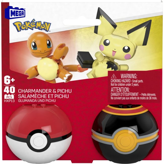 POKEMON MEGA SET DOUA BILE CHARMANDER SI PICHU 40 PIESE VIVMTHXP11_HXP13