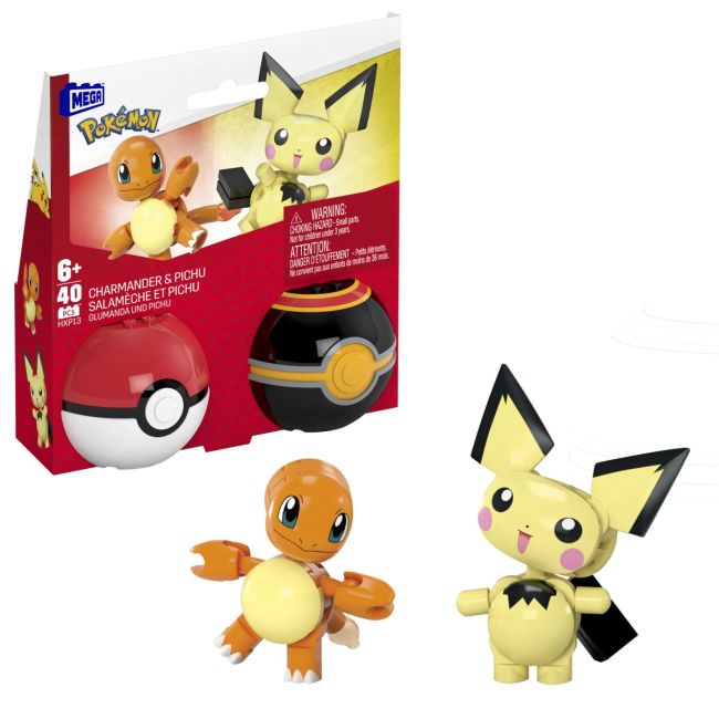 POKEMON MEGA SET DOUA BILE CHARMANDER SI PICHU 40 PIESE VIVMTHXP11_HXP13