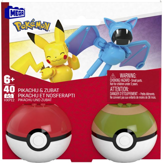 POKEMON MEGA SET DOUA BILE PIKACHU SI ZUBAT 40 PIESE VIVMTHXP11_HXP12