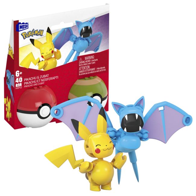 POKEMON MEGA SET DOUA BILE PIKACHU SI ZUBAT 40 PIESE VIVMTHXP11_HXP12