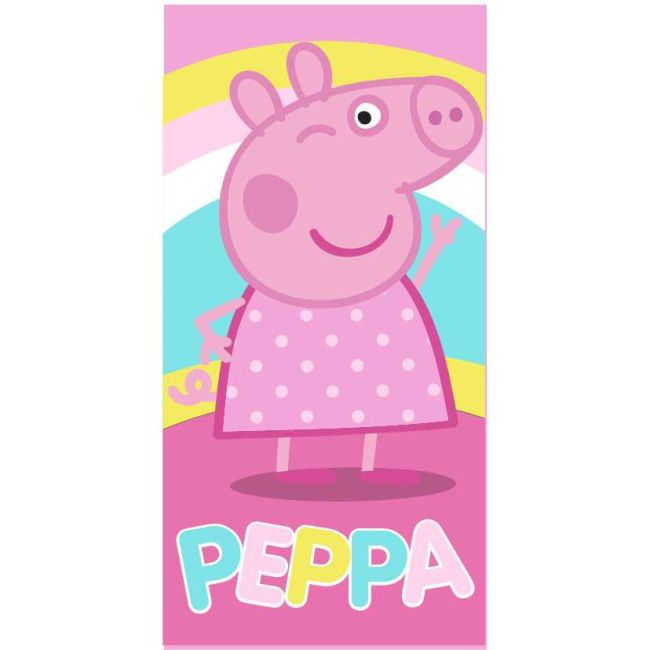 Prosop de plaja Microfibra Peppa Rainbow 70x140 cm EPLUSM EPMPP5247999 BBJEPMPP5247999_Roz