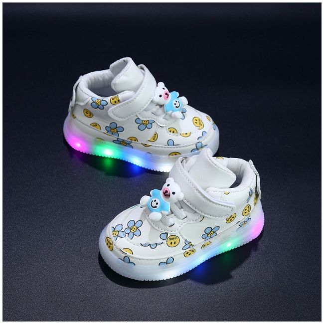 Adidasi albi cu luminite - Nice AD706-1-c