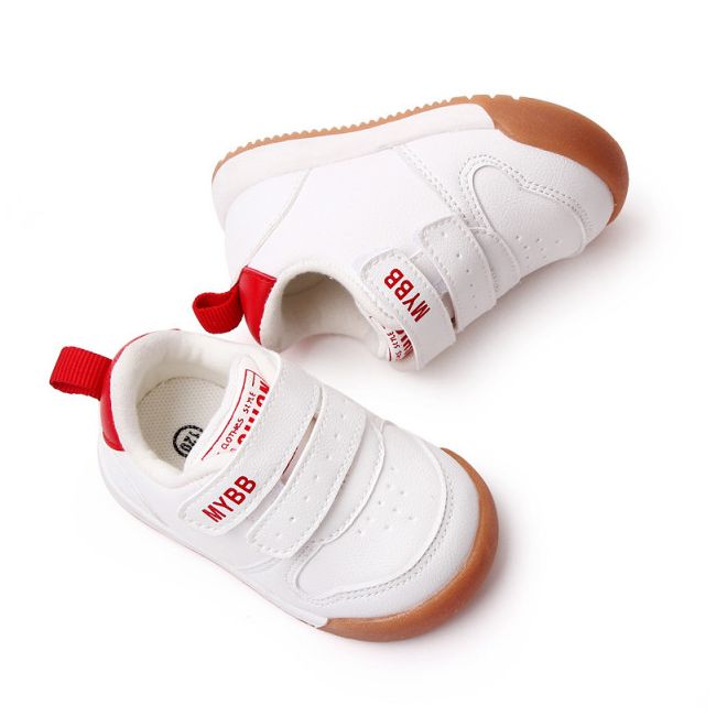 Adidasi albi cu rosu - My fashion MDMY22-14-2-c