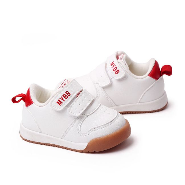 Adidasi albi cu rosu - My fashion MDMY22-14-2-c