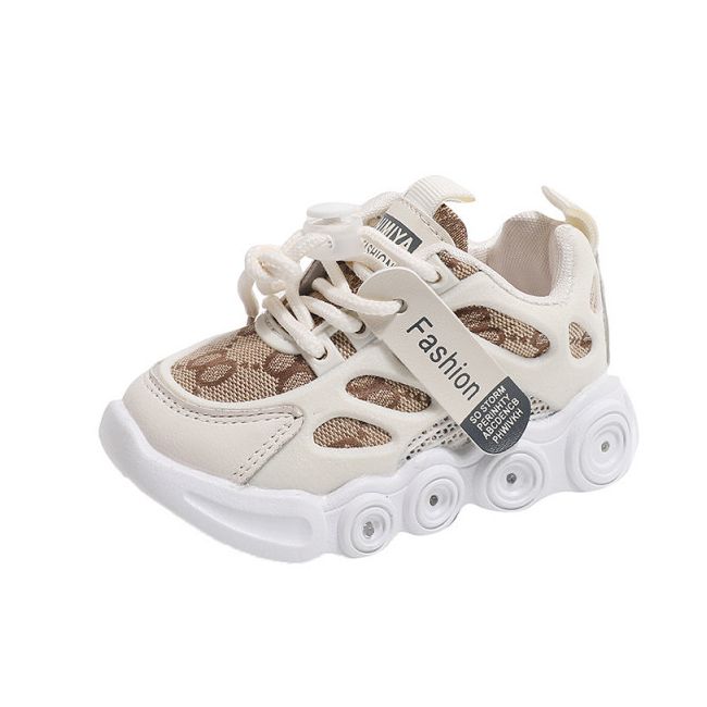 Adidasi crem cu alb cu luminite ADG-58-2-c