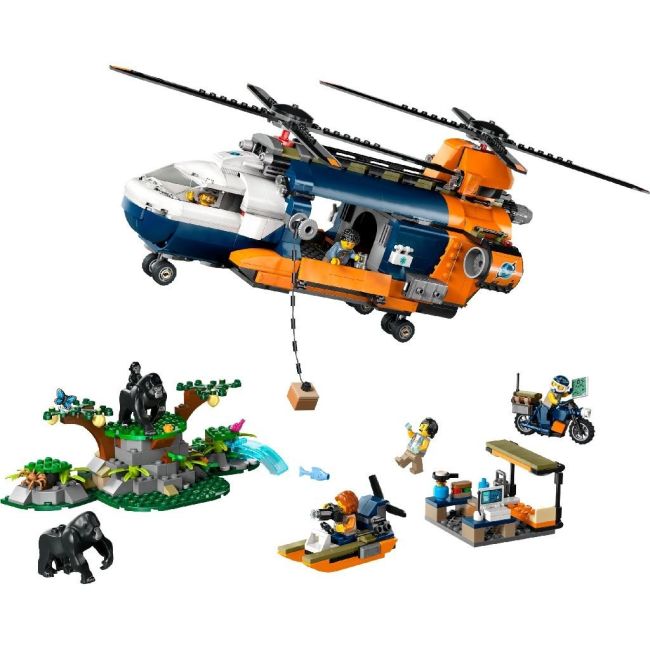 LEGO CITY ELICOPTERUL UNUI EXPLORATOR AL JUNGLEI LA TABARA DE BAZA 60437 VIVLEGO60437