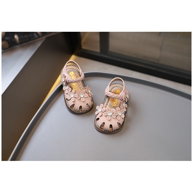 Sandale roz pudra pentru fetite - Floricele AMA1605-2-DE10
