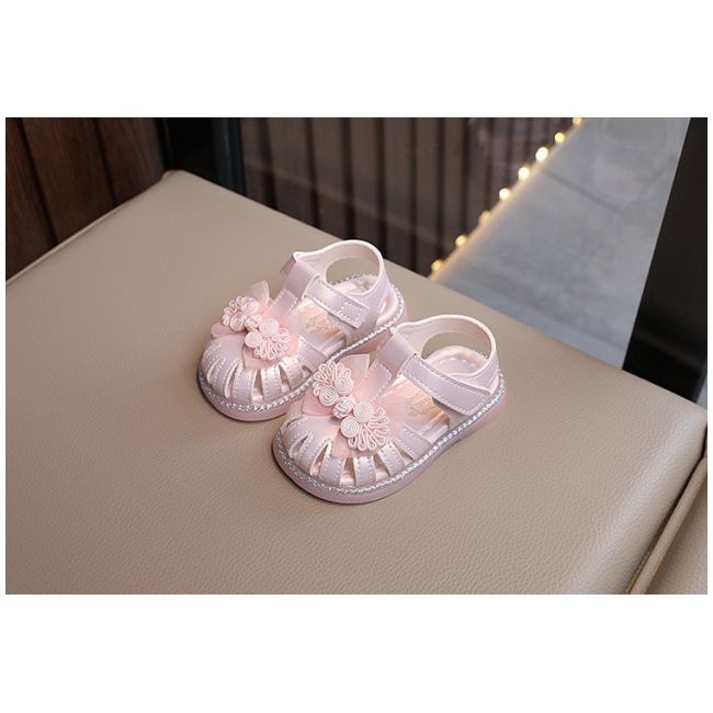 Sandale roz sidefat pentru fetite - Organza AMMK-107-1-c
