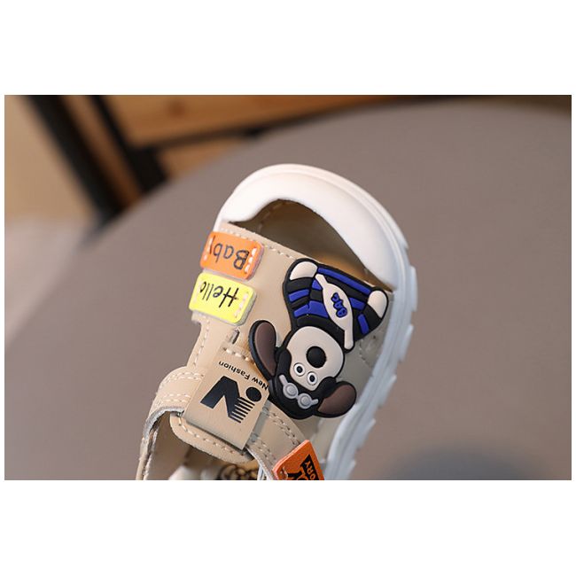 Sandalute crem pentru baietei - hello dog (marime disponibila: 9-12 luni (marimea 20 incaltaminte)) am1-805-2-de10.9-12 luni (marimea 20 incaltaminte)