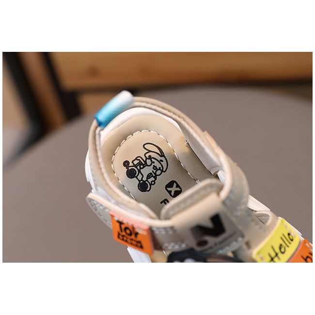 Sandalute crem pentru baietei - hello dog (marime disponibila: 9-12 luni (marimea 20 incaltaminte)) am1-805-2-de10.9-12 luni (marimea 20 incaltaminte)