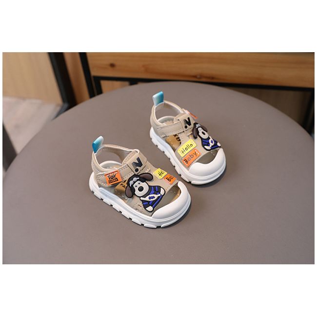 Sandalute crem pentru baietei - hello dog (marime disponibila: 9-12 luni (marimea 20 incaltaminte)) am1-805-2-de10.9-12 luni (marimea 20 incaltaminte)