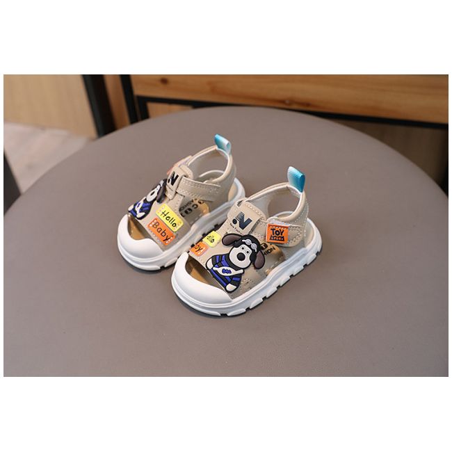 Sandalute crem pentru baietei - hello dog (marime disponibila: 9-12 luni (marimea 20 incaltaminte)) am1-805-2-de10.9-12 luni (marimea 20 incaltaminte)