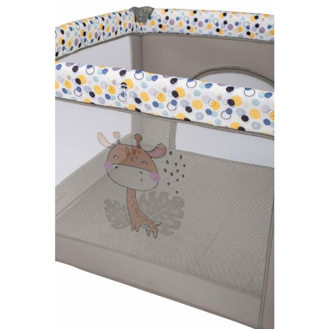 Tarc de joaca, FreeON, Patrat, Pliabil, Intrare cu fermoar, Laterale din plasa, 93x93x87 cm, Pana la 15 kg, 6 luni+, Gri BYN80883