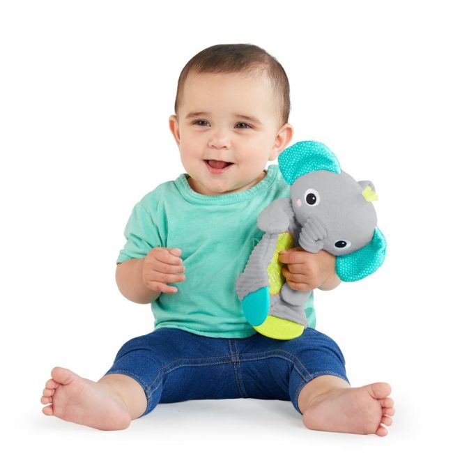Bright starts - jucarie de dentitie din plus pentru bebelusi elefant bbb12347
