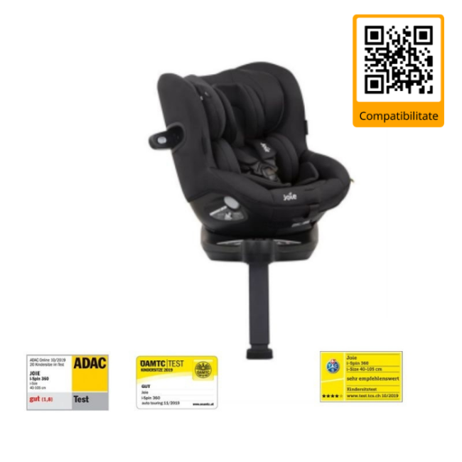Joie - scaun auto i-spin 360° coal, 40-105 cm, testat adac si certificat r129 bbbc1801kacol000