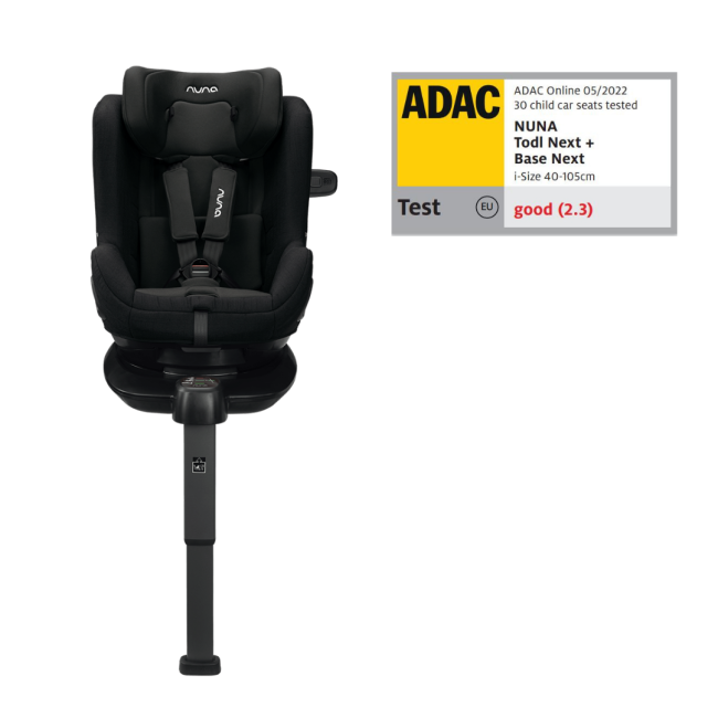 Nuna - scaun auto rotativ i-size todl next caviar, 40-105 cm, testat adac bbbcs14910cvrgl
