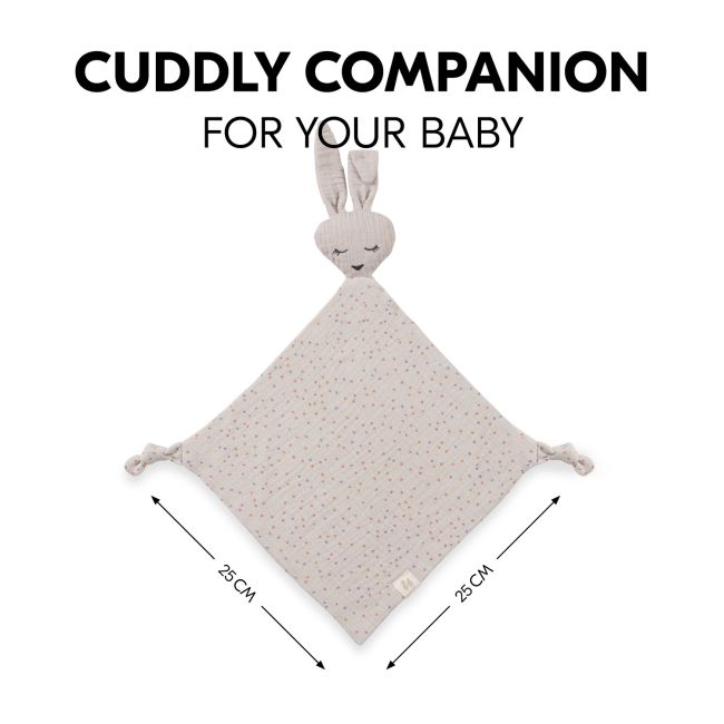 Paturica somn si joaca din Bumbac Organic, 25x25 cm, Hauck, Rabbit Beige Dots EKDhk71125