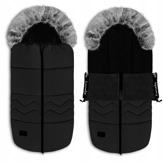 Sac de iarna, Lionelo, Frode, Pentru carucior, 90x45 cm, Impermeabil, Universal, Negru BYNLO-FRODE_BLACK_CARBON