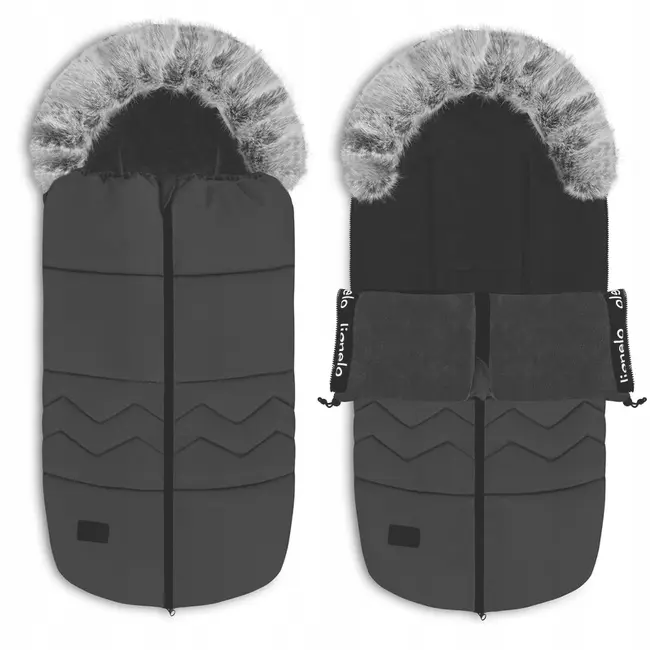 Sac de iarna, Lionelo, Frode, Pentru carucior, 90x45 cm, Impermeabil, Universal, Negru BYNLO-FRODE_BLACK_CARBON