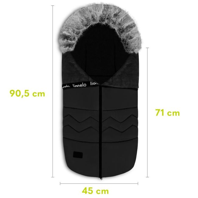 Sac de iarna, Lionelo, Frode, Pentru carucior, 90x45 cm, Impermeabil, Universal, Negru BYNLO-FRODE_BLACK_CARBON