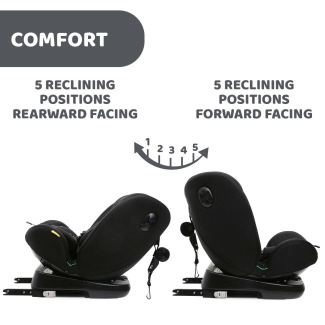Scaun auto rotativ Chicco Unico EVO i-Size, Black (Negru), de la nastere pana la 12 ani (40-150 cm) CHC87030-8_BLACK