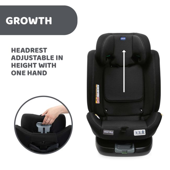 Scaun auto rotativ Chicco Unico EVO i-Size, Black (Negru), de la nastere pana la 12 ani (40-150 cm) CHC87030-8_BLACK