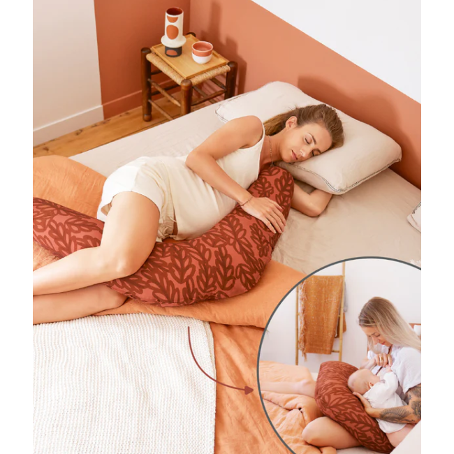 Babymoov - perna b.love 2 in 1 de maternitate si de alaptare, in forma de u si c, terracota bbba062031