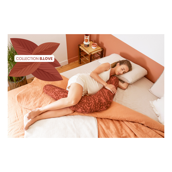 Babymoov - perna b.love 2 in 1 de maternitate si de alaptare, in forma de u si c, terracota bbba062031