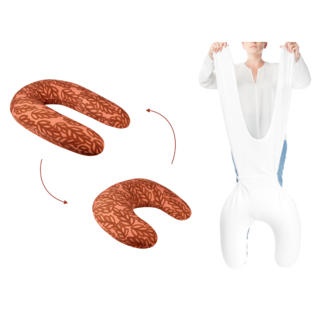 Babymoov - perna b.love 2 in 1 de maternitate si de alaptare, in forma de u si c, terracota bbba062031