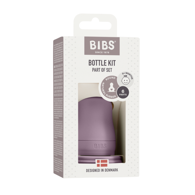 Bibs - kit pentru set complet biberon din sticla anticolici, mauve bbb5015300