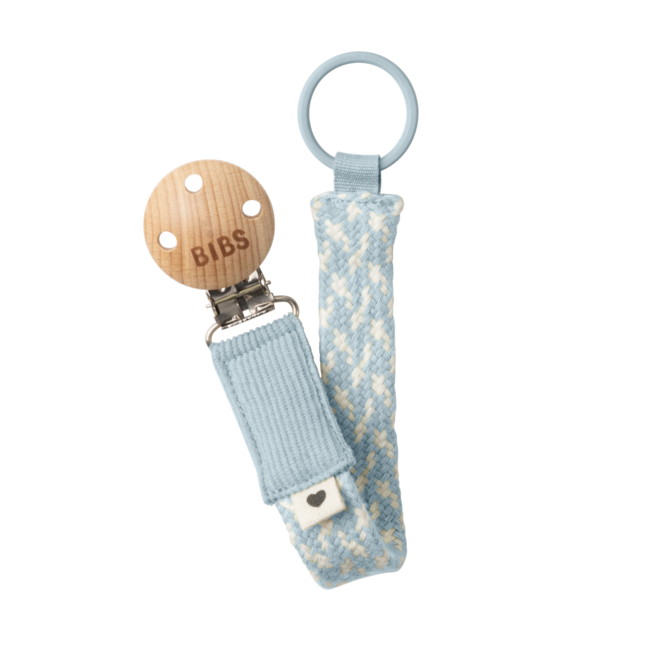 Bibs - lantisor clip pentru suzeta, baby blue/ivory bbb9401112