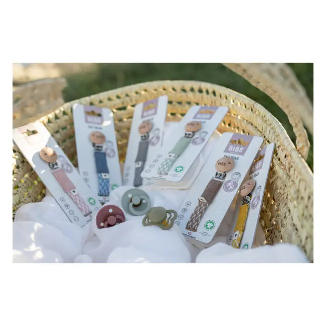 Bibs - lantisor clip pentru suzeta, baby blue/ivory bbb9401112