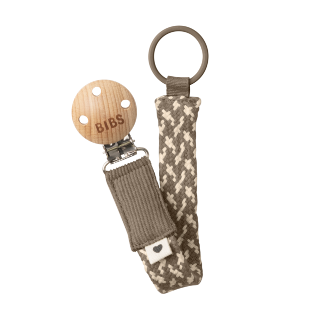 Bibs - lantisor clip pentru suzeta, dark oak/vanilla bbb9401106