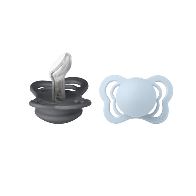 Bibs - set 2 suzete couture silicon, tetina anatomica, 0 luni + bbbsetsiliconanatomiccouture