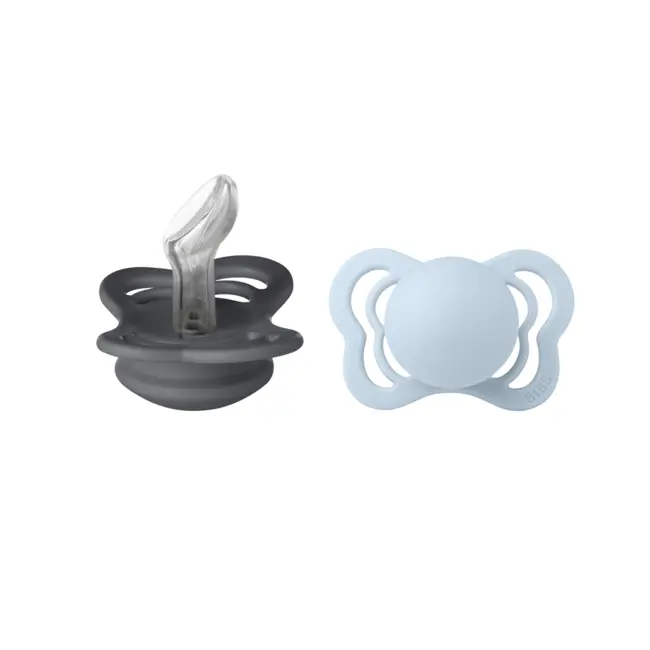 Bibs - set 2 suzete couture silicon, tetina anatomica, 0 luni + bbbsetsiliconanatomiccouture