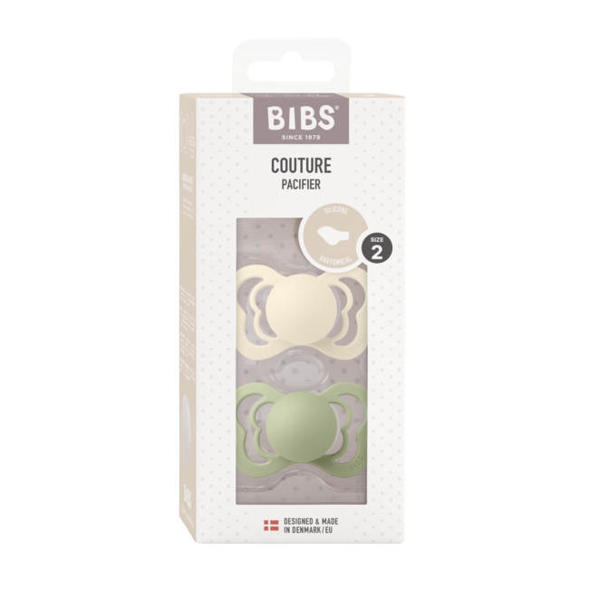 Bibs - set 2 suzete couture silicon, tetina anatomica, 6 luni + bbbsetcouturelatexanatomic1