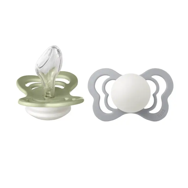 Bibs - set 2 suzete fosforencente couture glow  silicon, tetina anatomica, 6 luni + bbbsetcoutureglow2