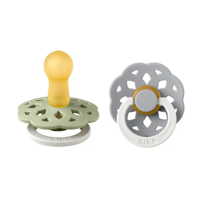 Bibs - set 2 suzete fosforescente boheme glow latex, tetina rotunda, 6 luni + bbbsetbohemelatexglow2