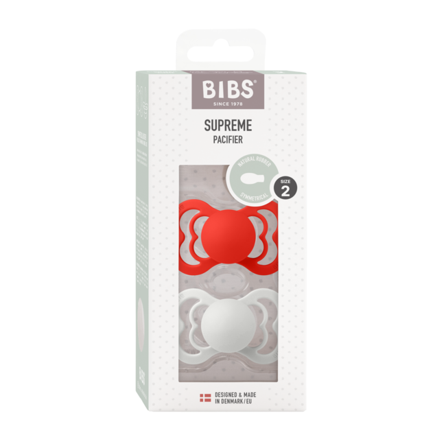 Bibs - set 2 suzete supreme latex, tetina simetrica, 6 luni +-candy apple/haze bbb270373