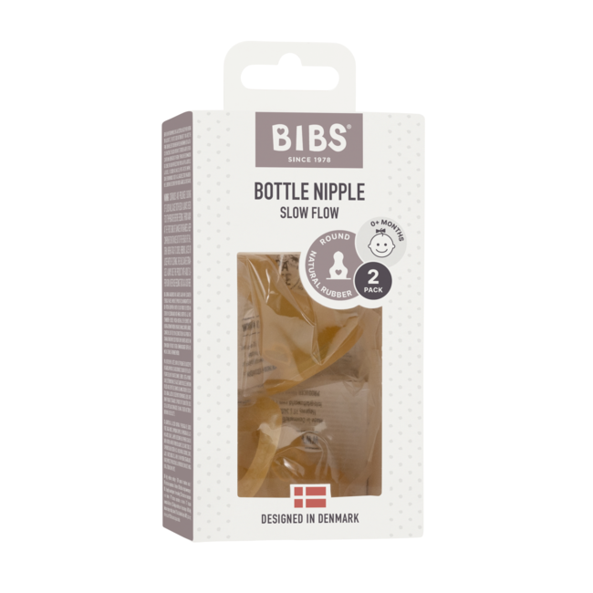 Bibs - set 2 tetine pentru biberon, latex, cu flux lent bbb5000030