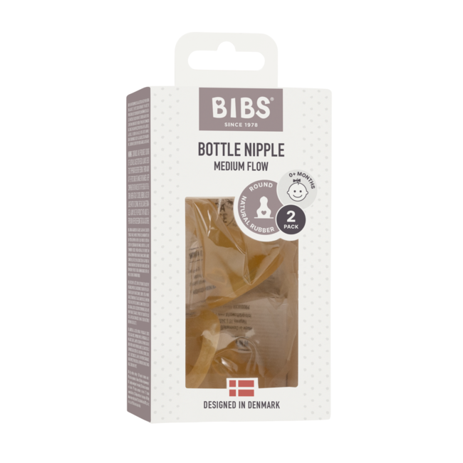 Bibs - set 2 tetine pentru biberon, latex, cu flux mediu bbb5000050