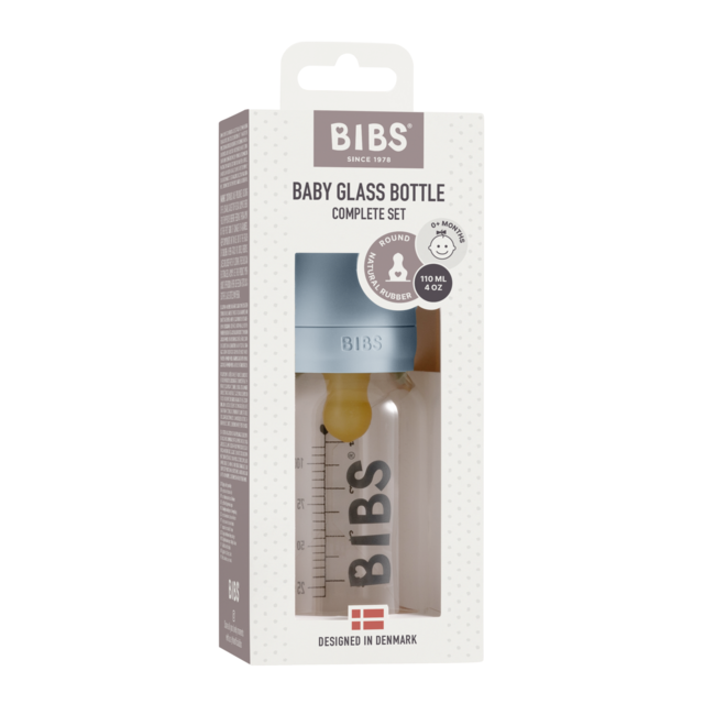 Bibs - set complet biberon din sticla anticolici, 110 ml, baby blue bbb5013231