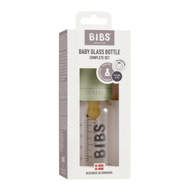 Bibs - set complet biberon din sticla anticolici, 110 ml, sage bbb5013250