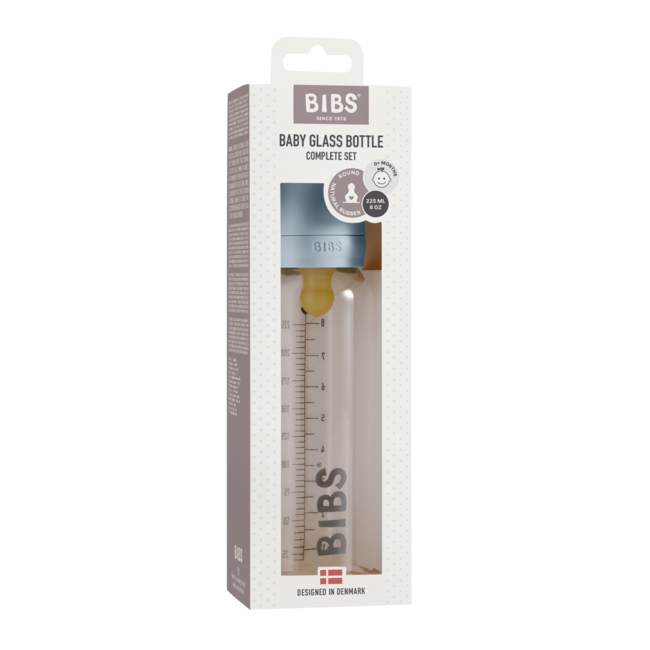 Bibs - set complet biberon din sticla anticolici, 225 ml, baby blue bbb5014231