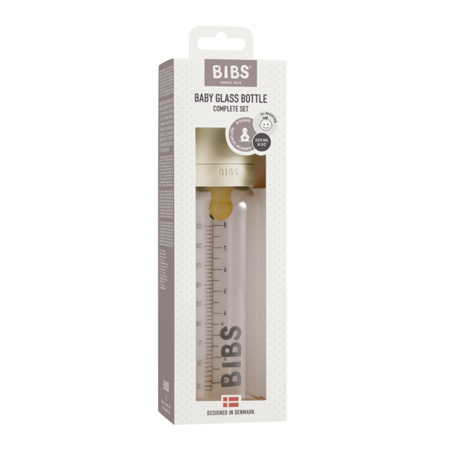 Bibs - set complet biberon din sticla anticolici, 225 ml, ivory bbb5014216