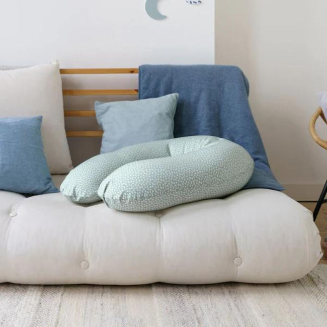 doomoo - perna mare pentru gravide si bebelusi 3 in 1, bumbac organic buddy cloudy kaki bbbb60