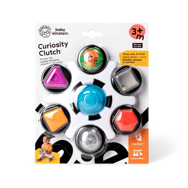 Baby einstein  - jucarie senzoriala curiosity clutch twist & pop rattle teether bbb12491