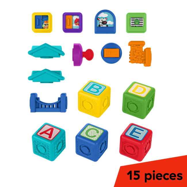 Baby einstein - blocuri magnetice de activitati, "bridge & learn" din 15 piese bbb12818